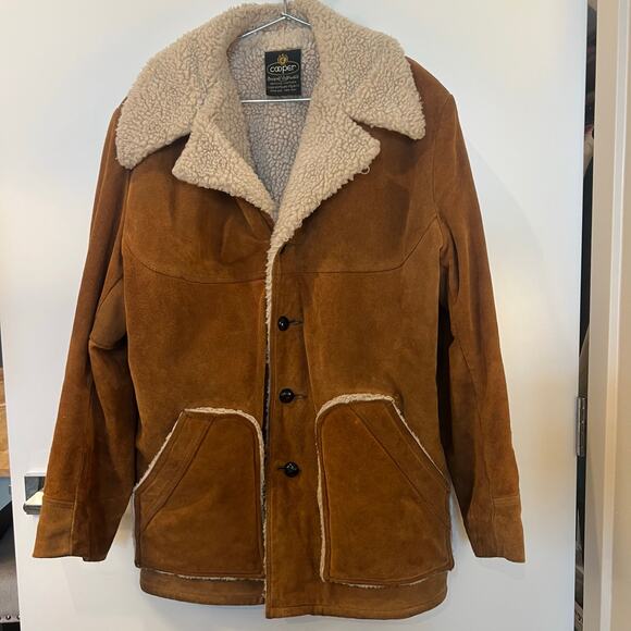 Vintage (1979) Suede Shearling lined Coat. Mens size 42, Large. - Picture 1 of 16